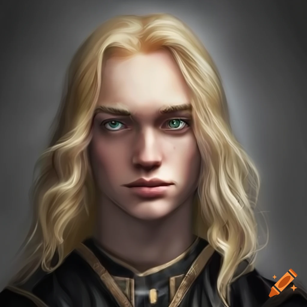 Photo of a young male wizard with long blonde hair