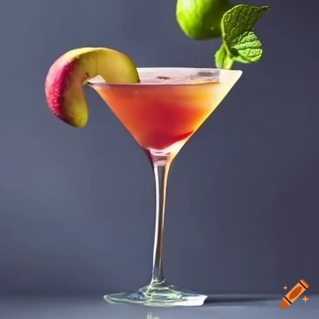apple-cocktail-in-martini-glass-with-foam-cinnamon-grenadine-and