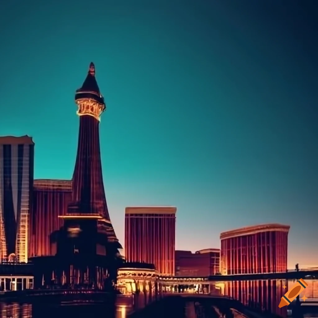 Las vegas skyline at night on Craiyon