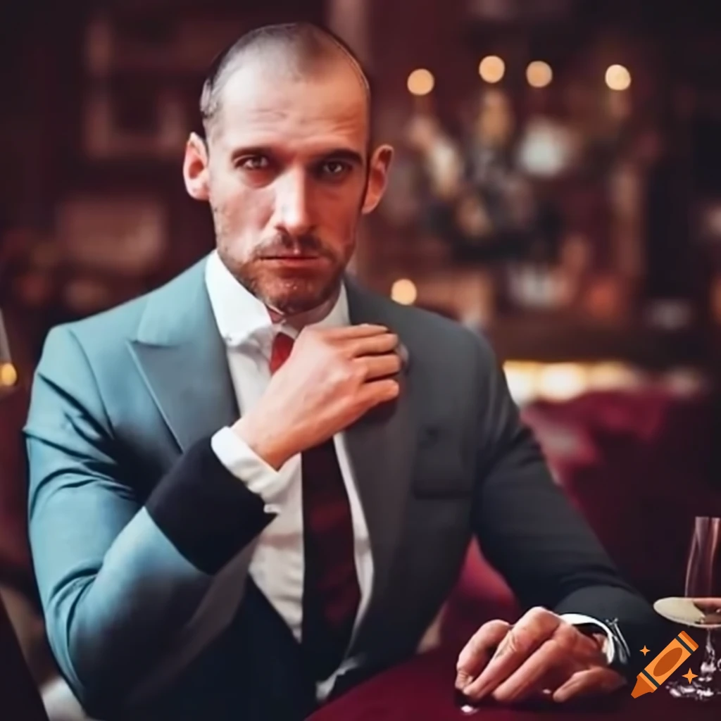 Stylish man sitting in a restaurant