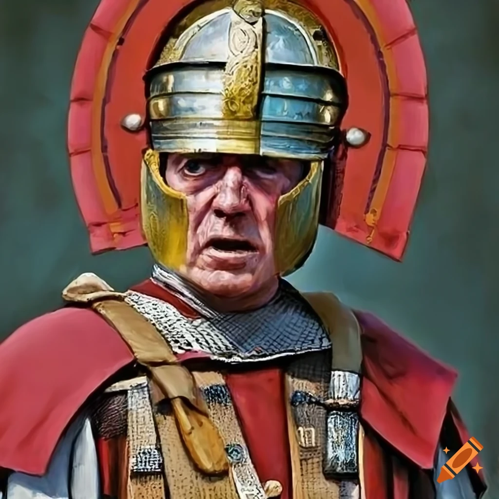 Portrait of a roman legionary in steve mccurry style