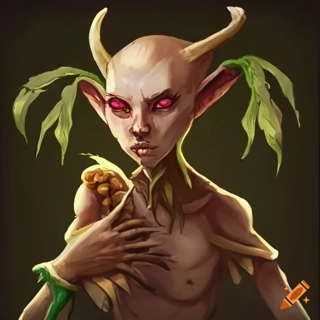 illustration of a leafy Leshy Monk character