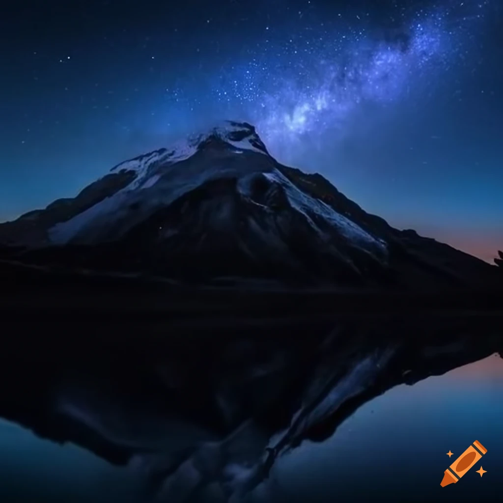 dark mountain at night