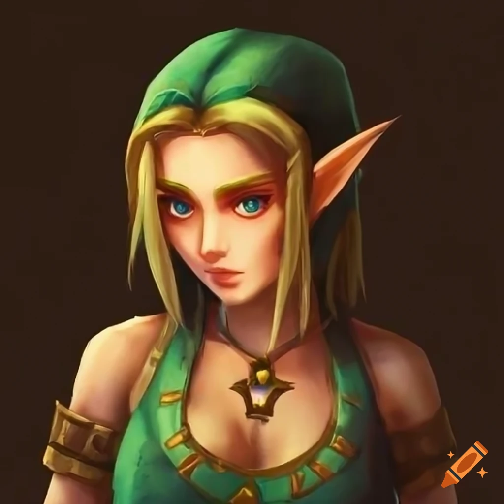 Fan art of female link from legend of zelda