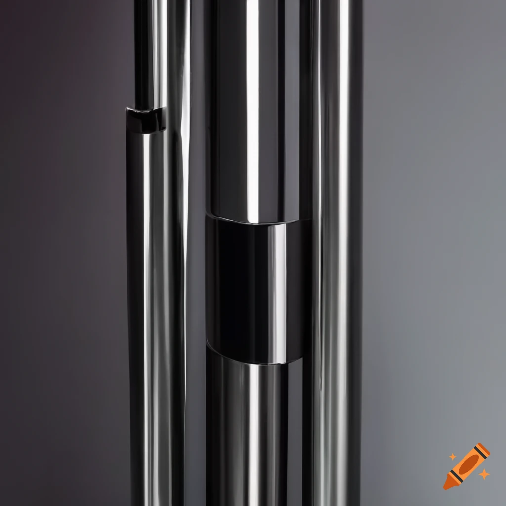 Matt black aluminium with chrome pipes