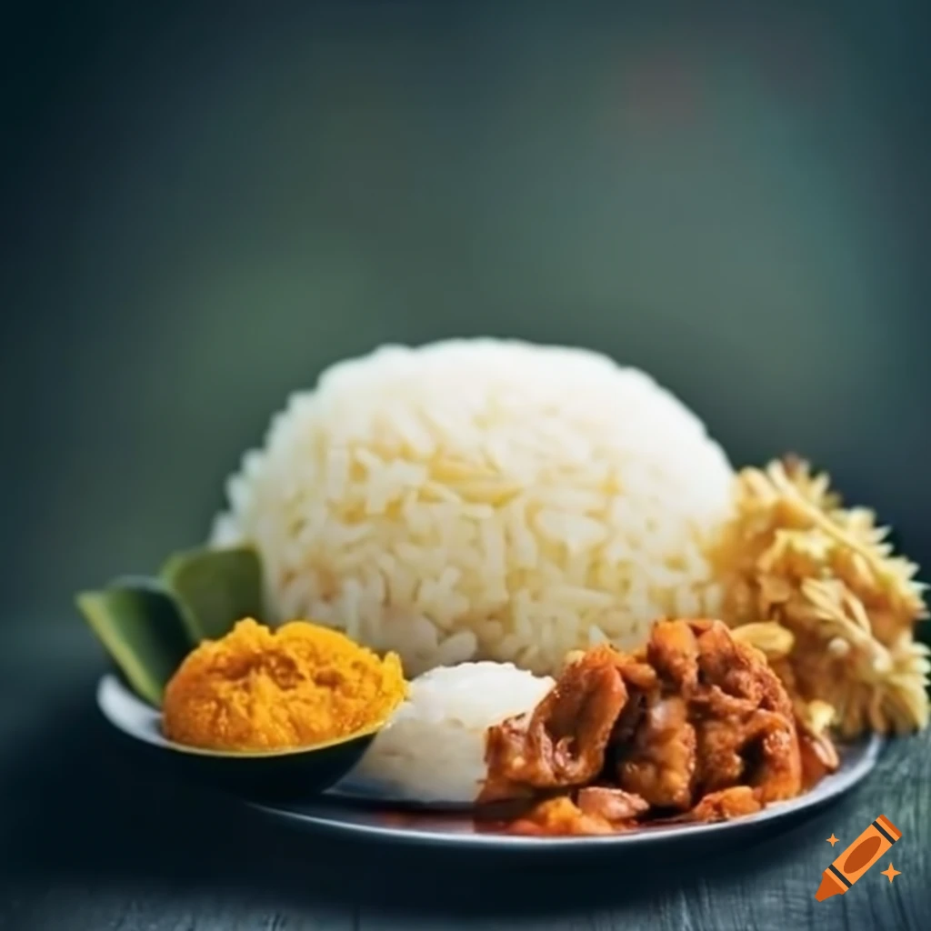 Nasi lemak with durian on Craiyon