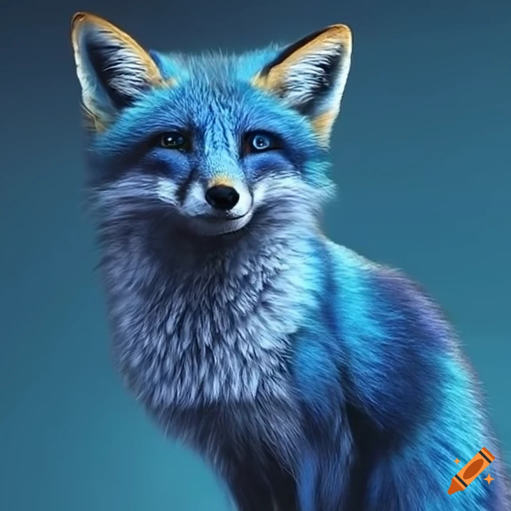 Blue fox on Craiyon