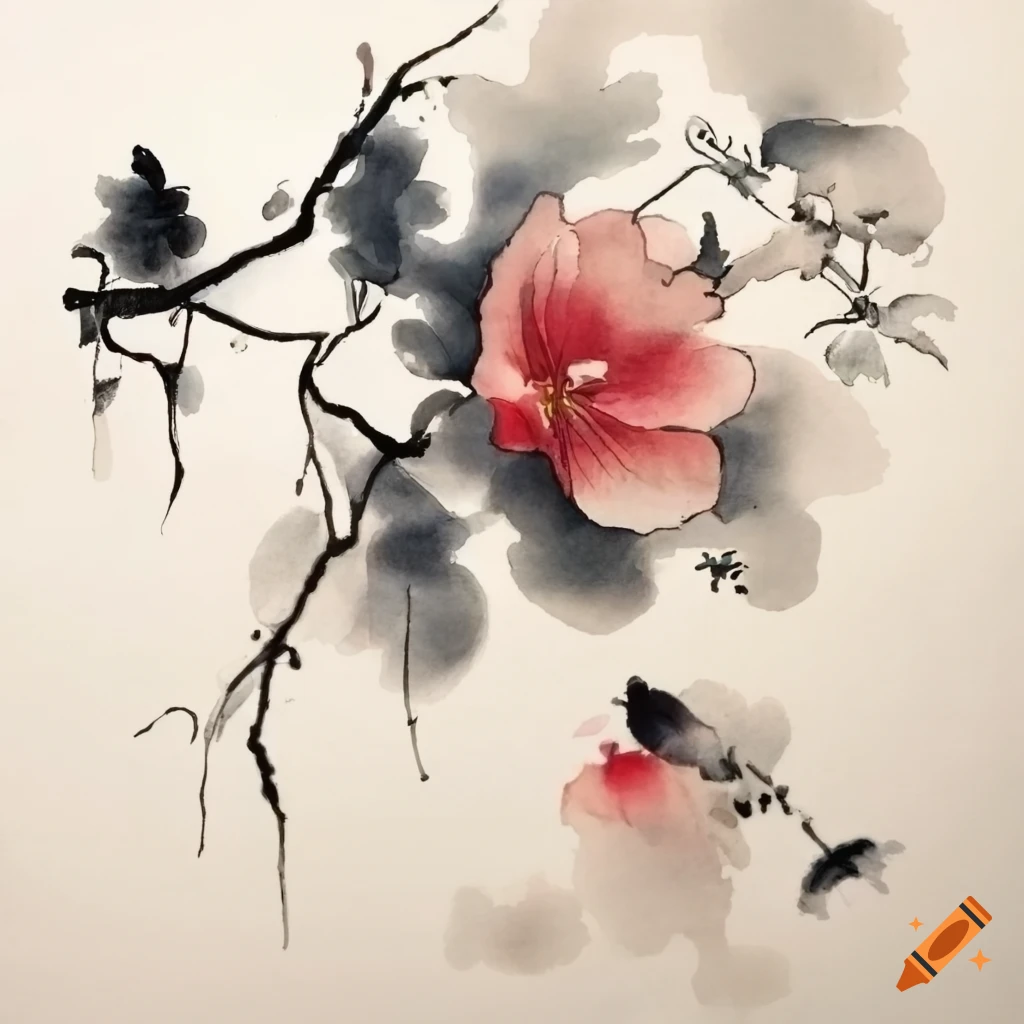 Chinese Ink Flowes Chinese ink painting of flowers