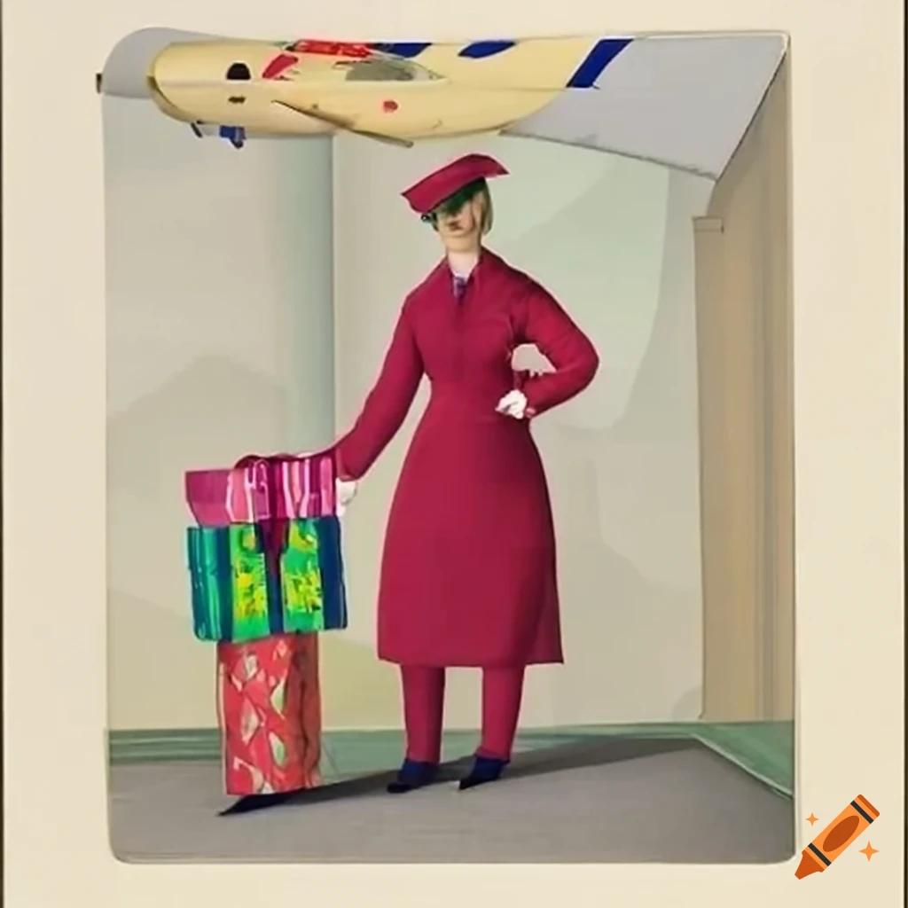 Person holding a wrapped gift in an airplane