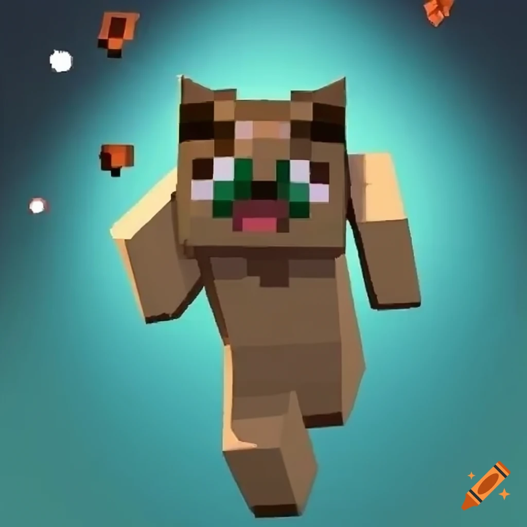 Upsidedown minecraft cat