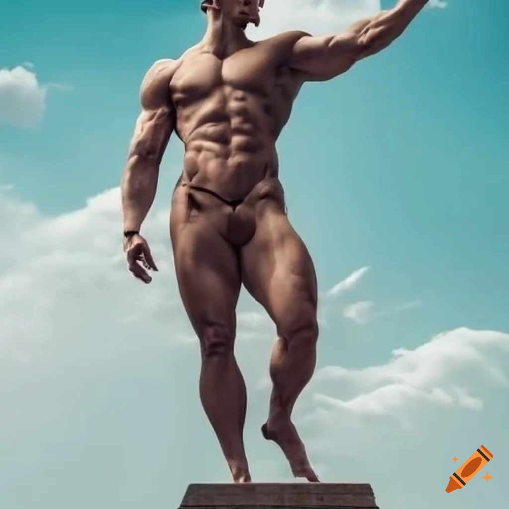 statue of a muscular man in a heroic pose