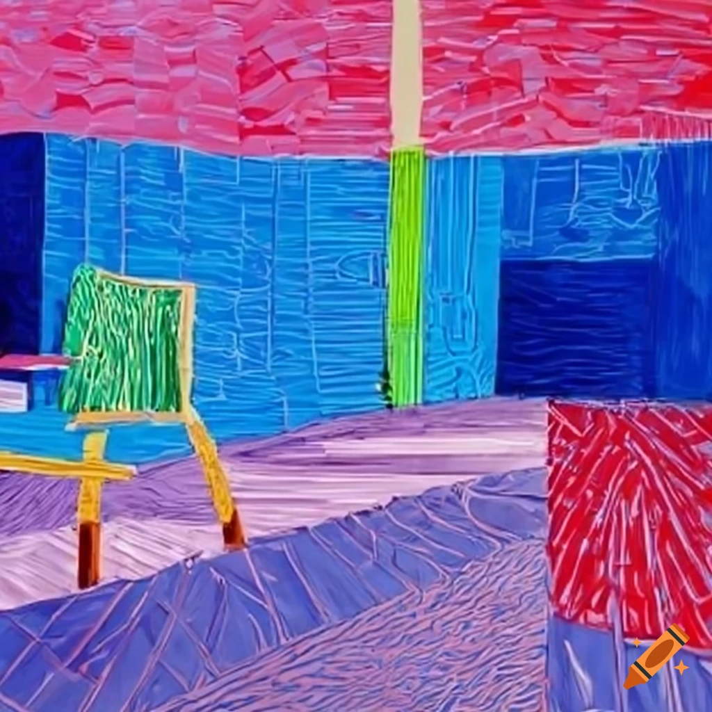 Artwork of a special-shaped spatial structure inspired by david hockney