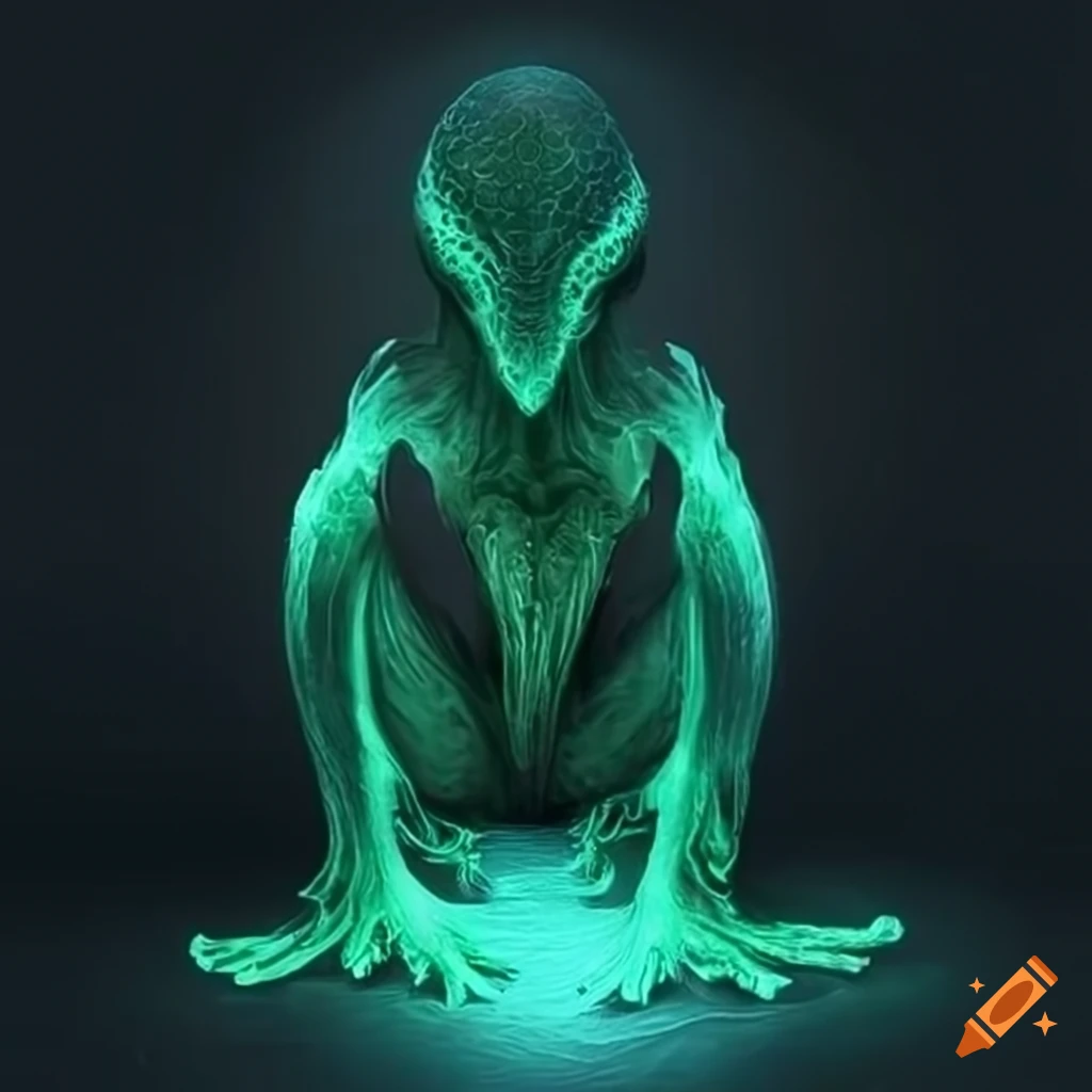 Artwork of a glowing alien creature