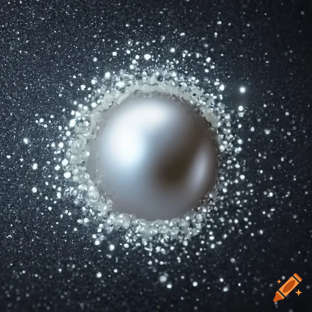 sparkling white glitter on silver metallic background