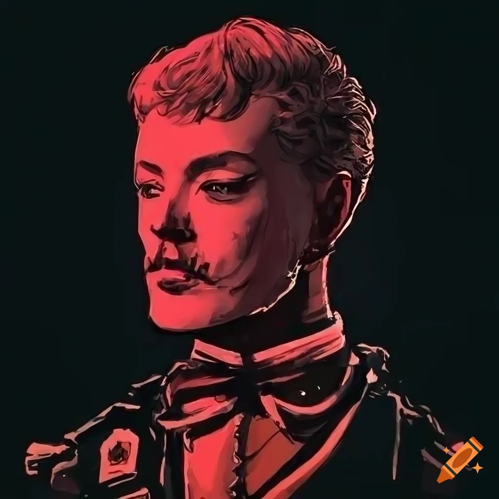 illustration of a pistol duel in cyberpunk gothic aesthetic