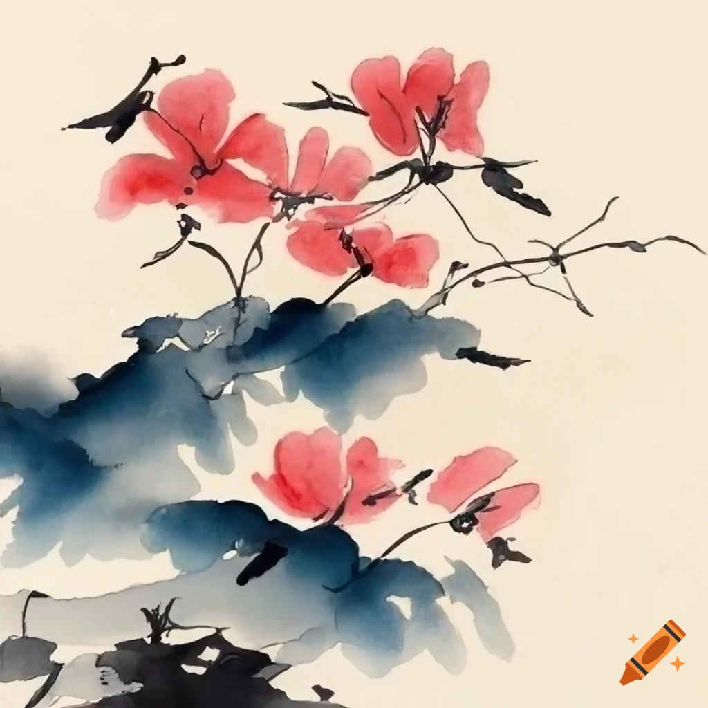 Chinese Ink Flowes Chinese ink painting of flowers