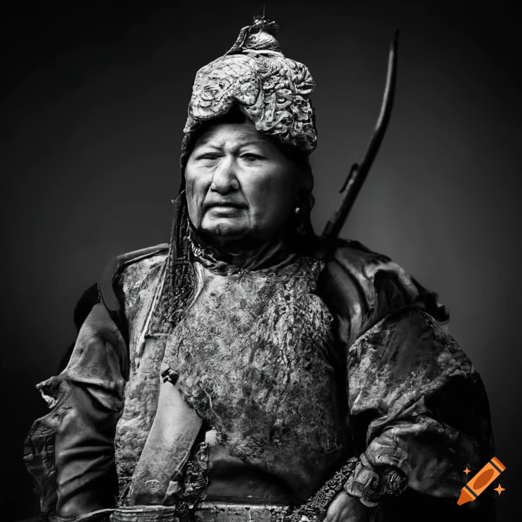 Portrait of a mongol warrior from genghis khan's army