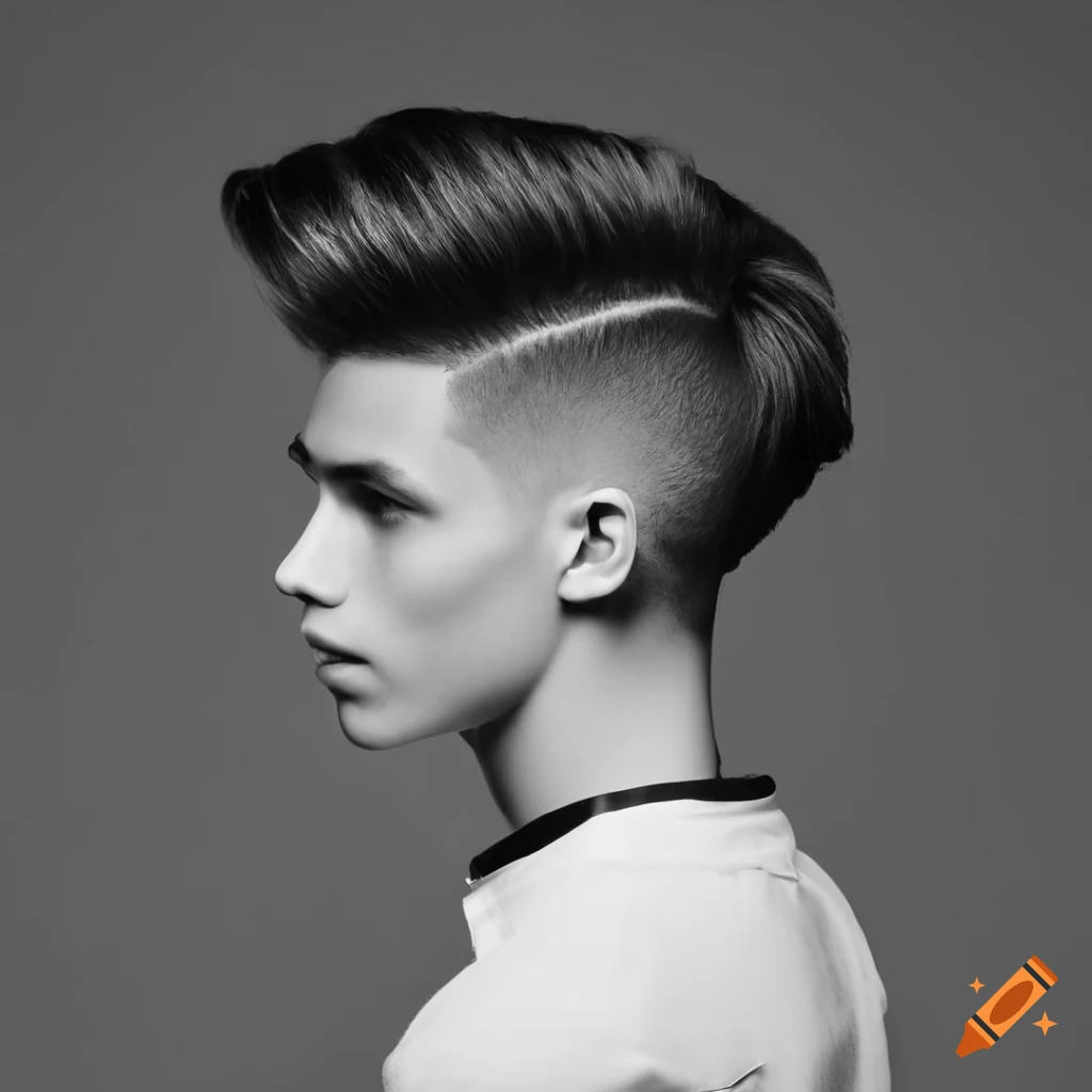 side view of a young man with a stylish haircut