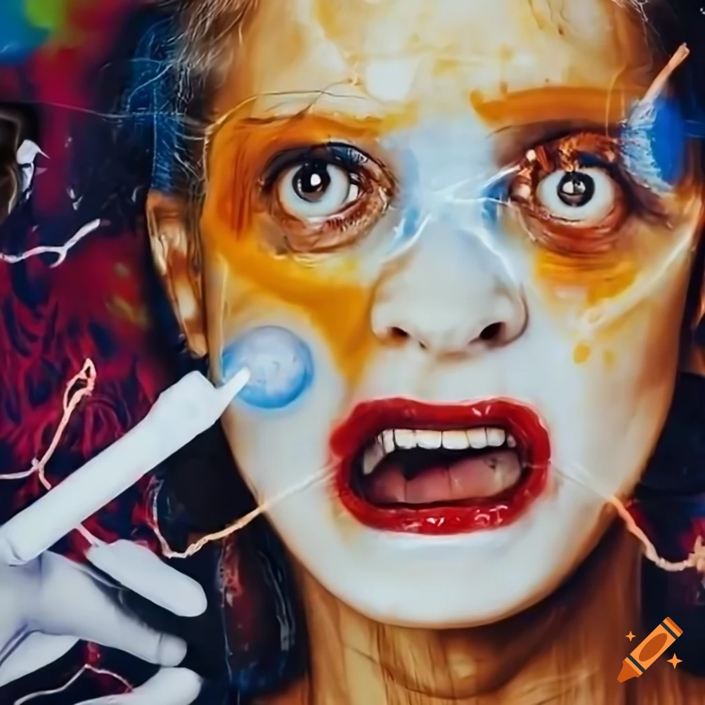 photorealistic painting of a woman scientist