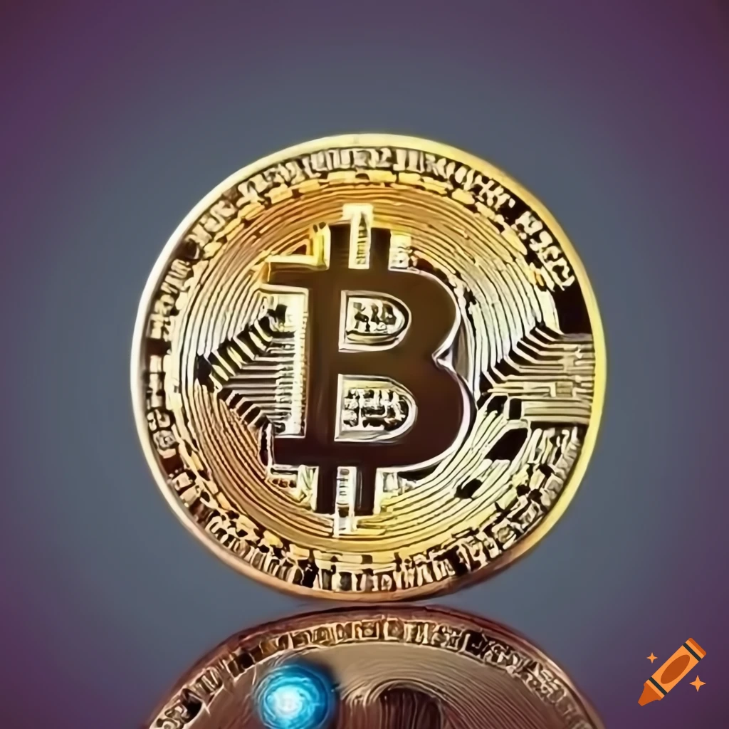Bitcoin symbol on a coin