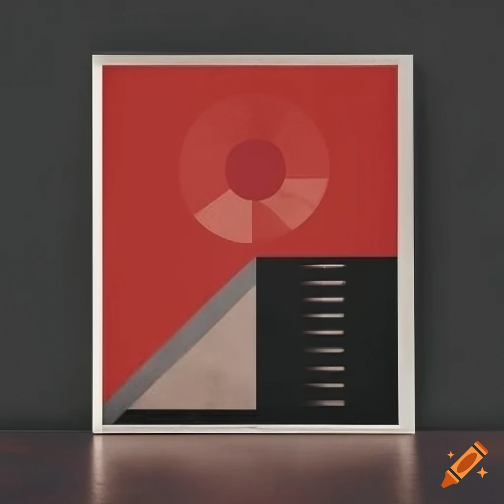 elegant black and red Bauhaus poster