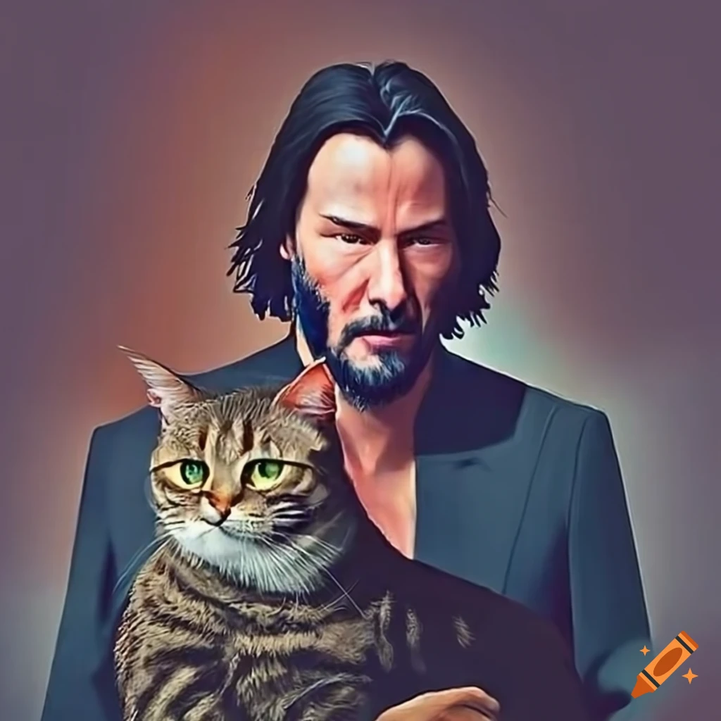 keanu-reeves-with-a-cat-on-craiyon