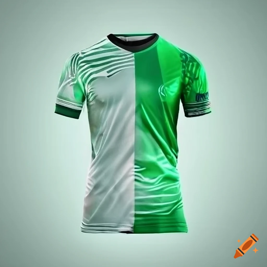 Soccer jersey in green and white variation