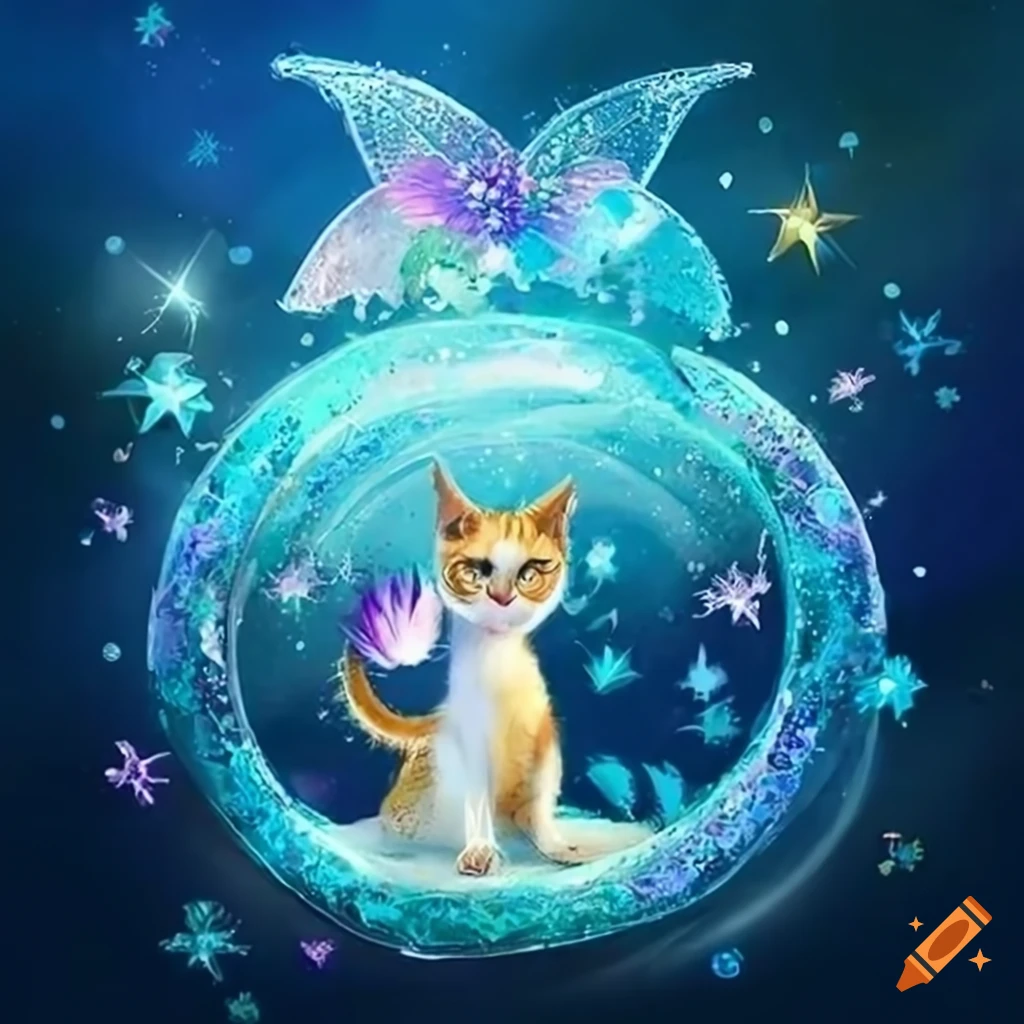 illustration of kittens in a dreamy watercolor fantasy art
