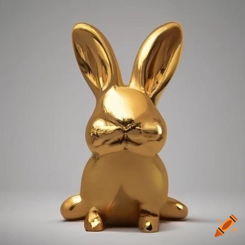 Brilliant gold rabbit statue