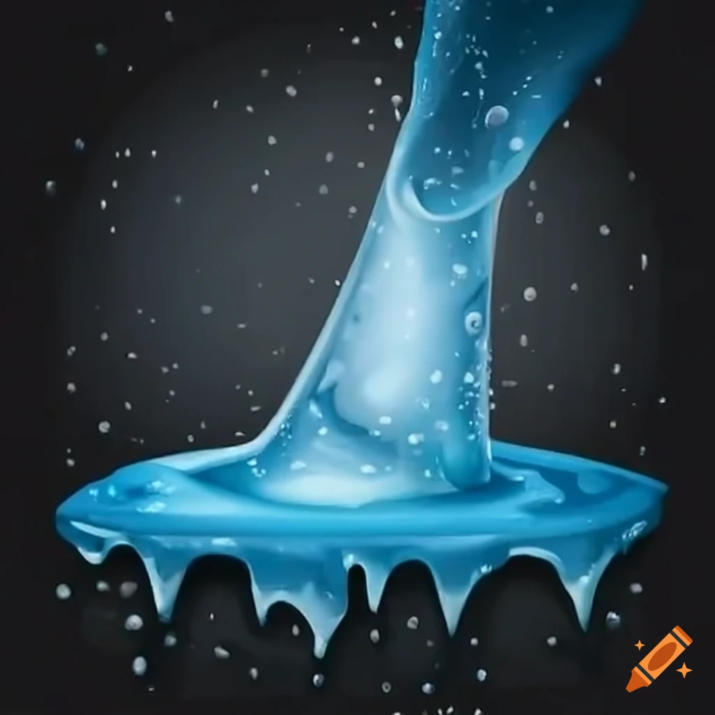 melting snow water draining through pipes