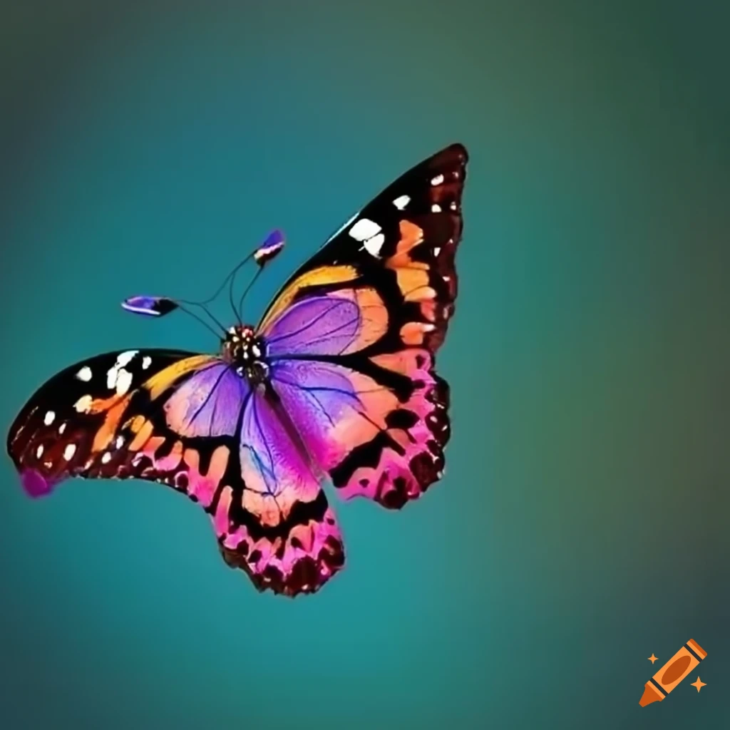 Colorful butterfly in flight