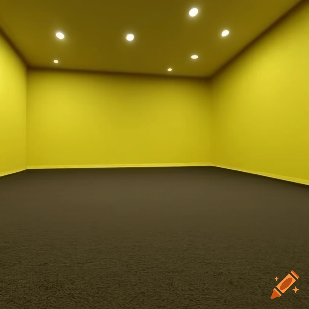 realistic depiction of a yellow liminal space