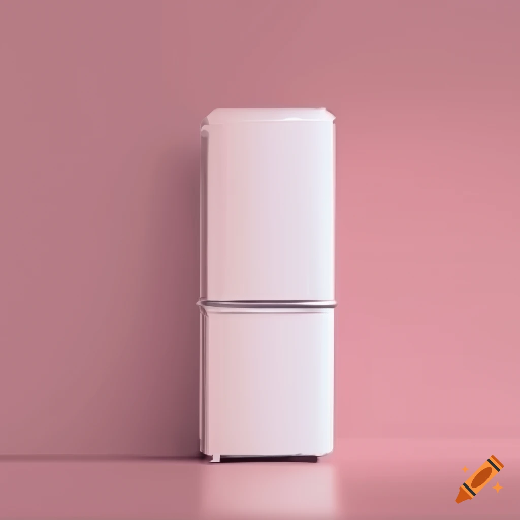 pastel background with a closed white fridge