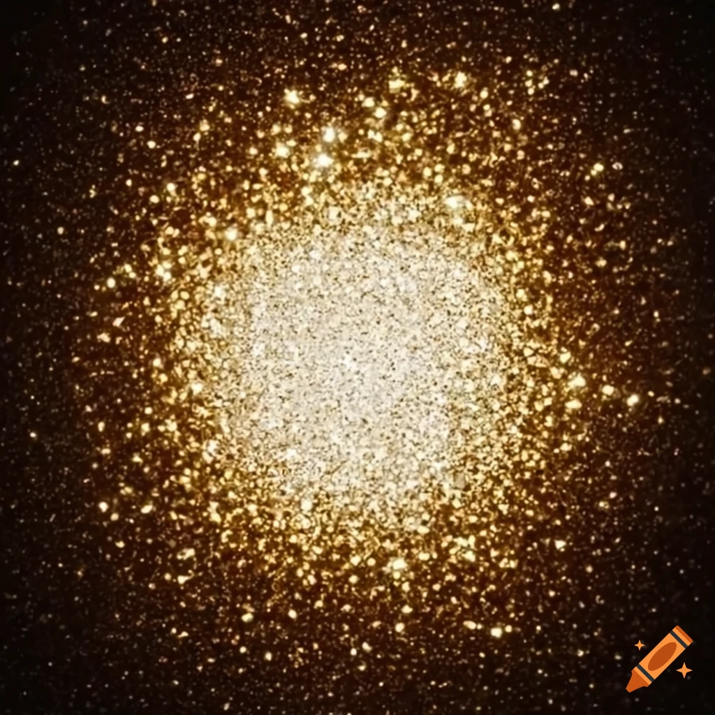 explosion of pearl white glitters on gold background