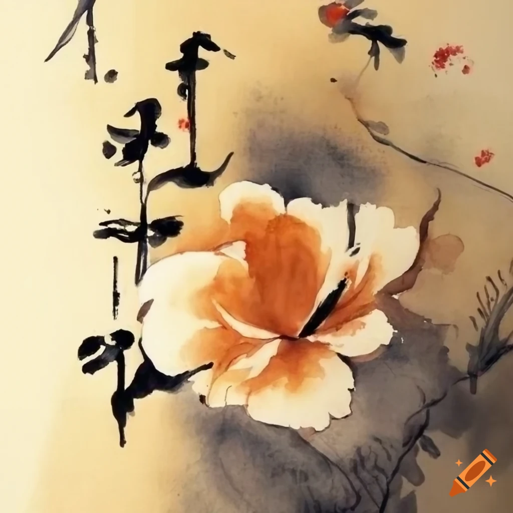Chinese ink painting of flowers