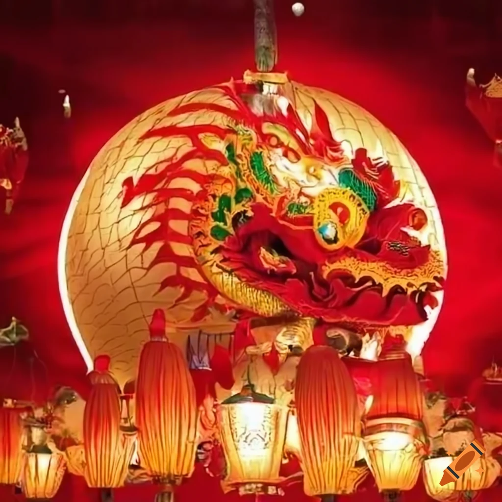 red lanterns celebrating the Year of the Dragon