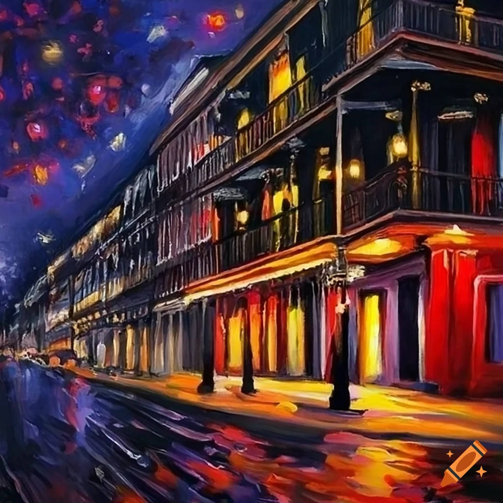 night scene of Magazine Street in New Orleans