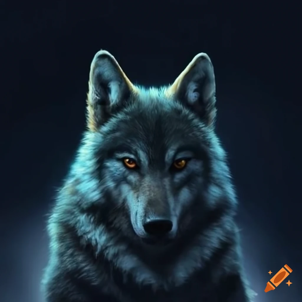 image of two wolves, one in light and one in darkness