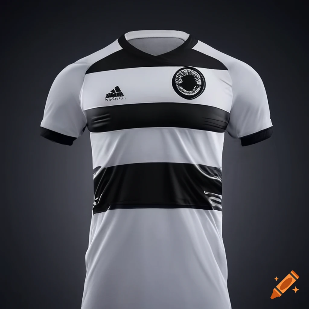 New black and white soccer jersey design on Craiyon
