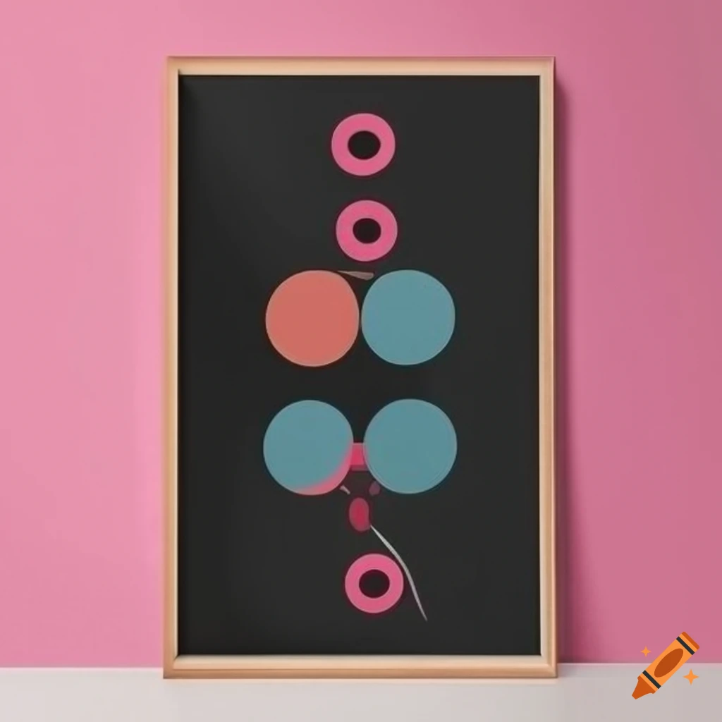 luxury Bauhaus poster in black and pink