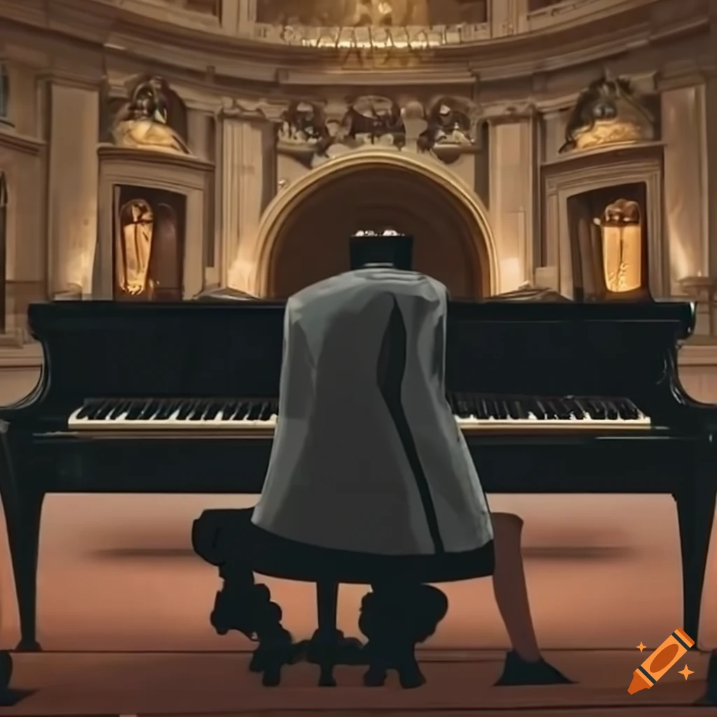 pianist playing in a royal hall