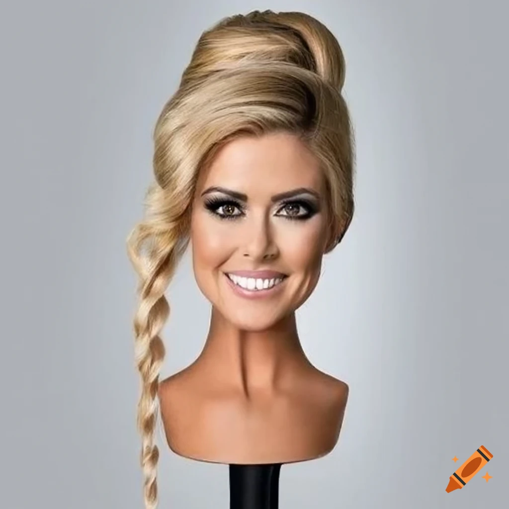 Christina El Moussa styling head on metal stand