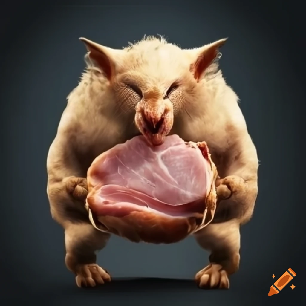 Photo of mankey holding a ham