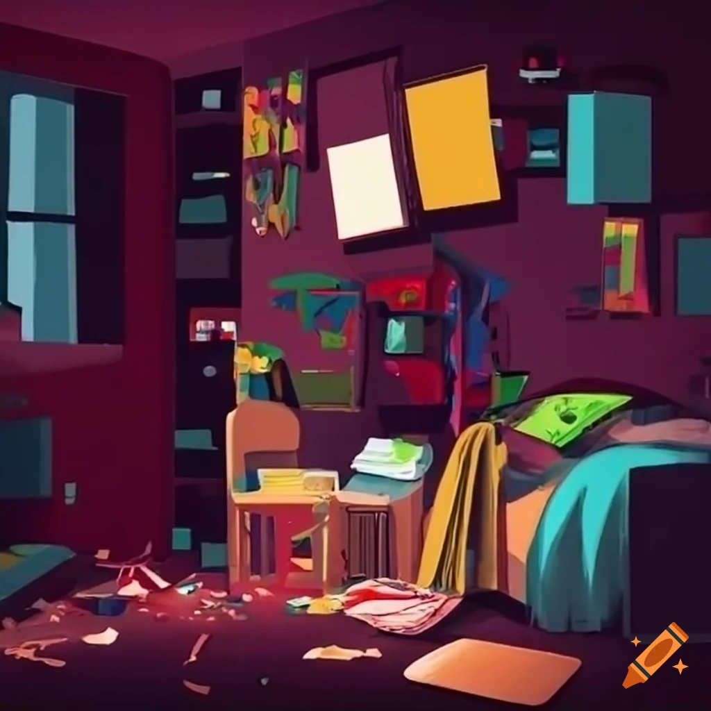 Photo of a messy apartment on Craiyon