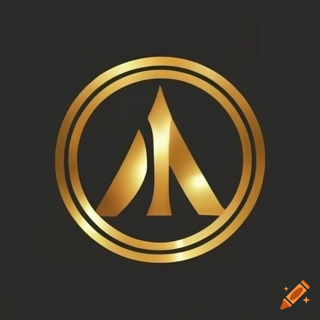 Golden minimalist logo of the god apollo on Craiyon