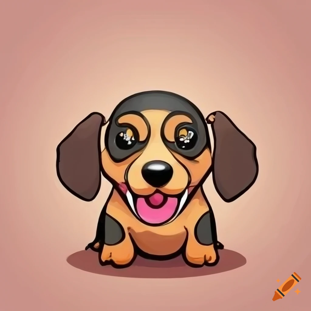 cartoon art of a happy dachshund