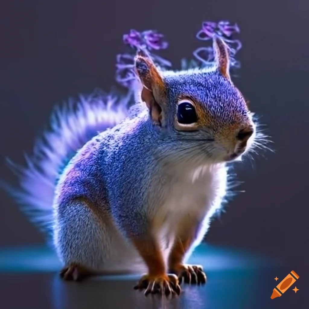 cute squirrel with a magical aura