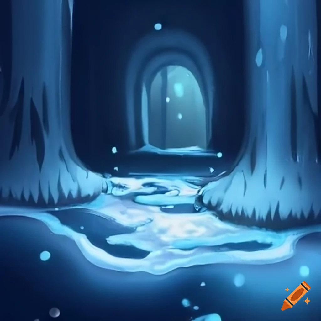 water from melting snow draining through pipes
