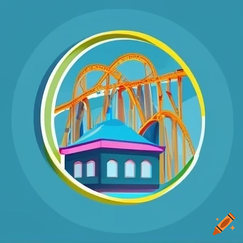 logo-style-rollercoaster-in-a-theme-park