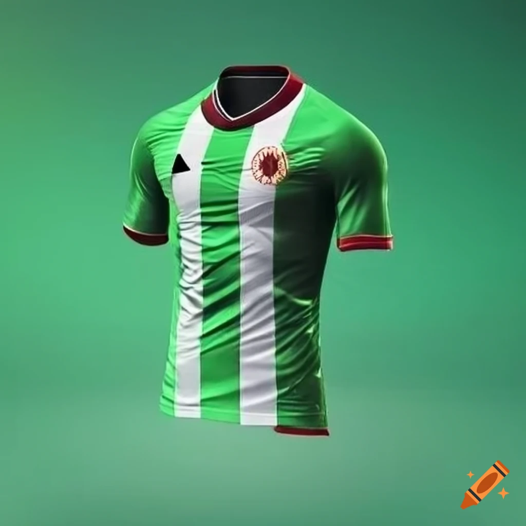 Green and white variation soccer jersey design